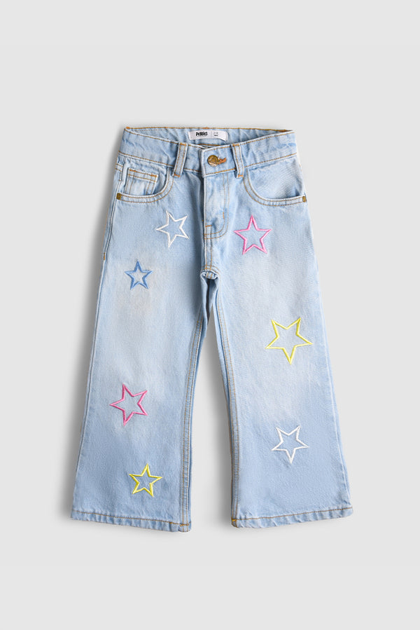 Starlight Sprinkle Wide-Leg Denim Pants (PW473)
