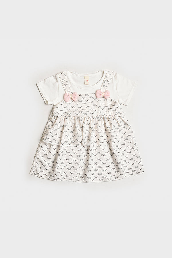 Imported Cream Pinafore Baby Dress (PW177)