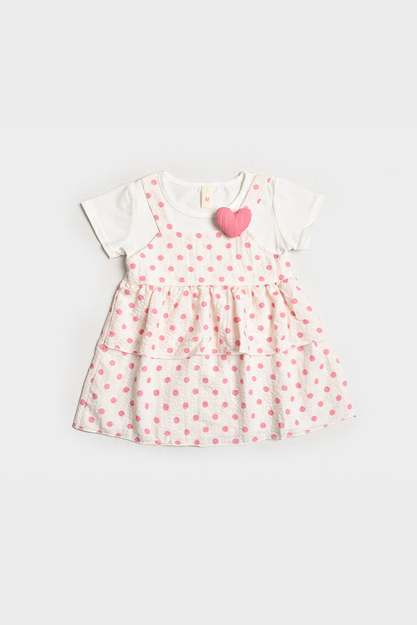 Imported Pink Pinafore Baby Dress (PW151)