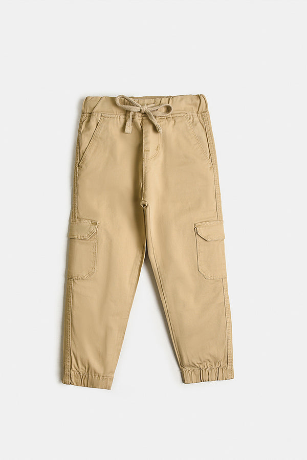 Light Khaki Cargo Cotton Pants (PW352)