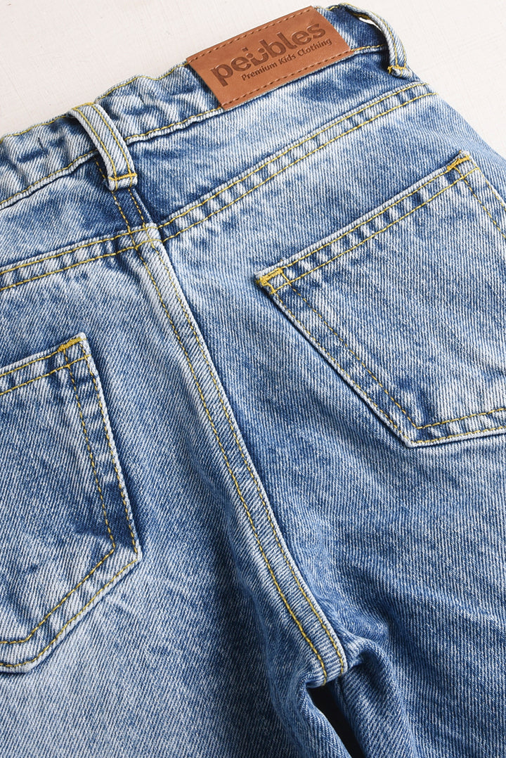 7 Pockets Light Blue Premium Cargo Baggy Pants (PW597)