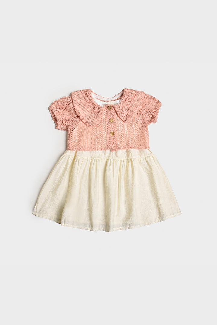Imported Rose Crochet & Cotton Baby Dress (PW174)