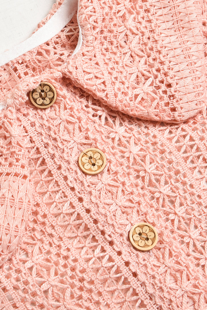 Imported Rose Crochet & Cotton Baby Dress (PW174)