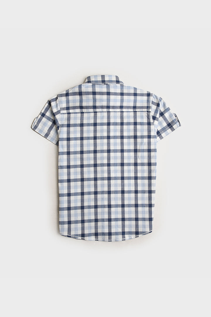 Boys Grey Check Cotton Shirt (PW254)