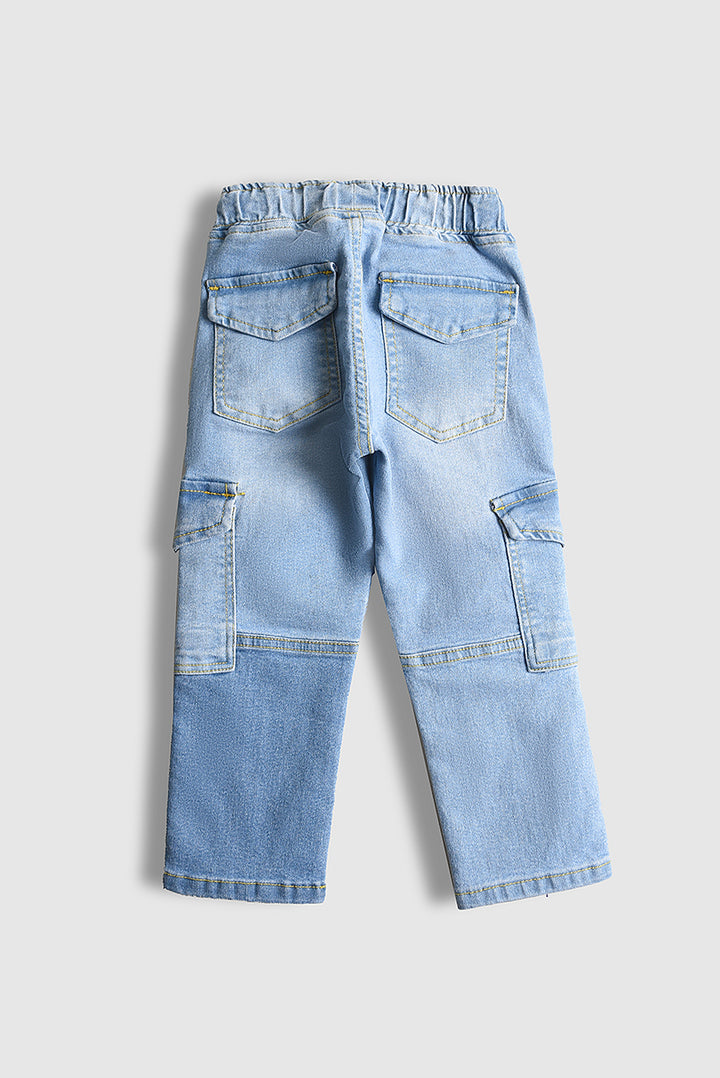 6 Pockets Classic blue Cargo Jeans (PW432)