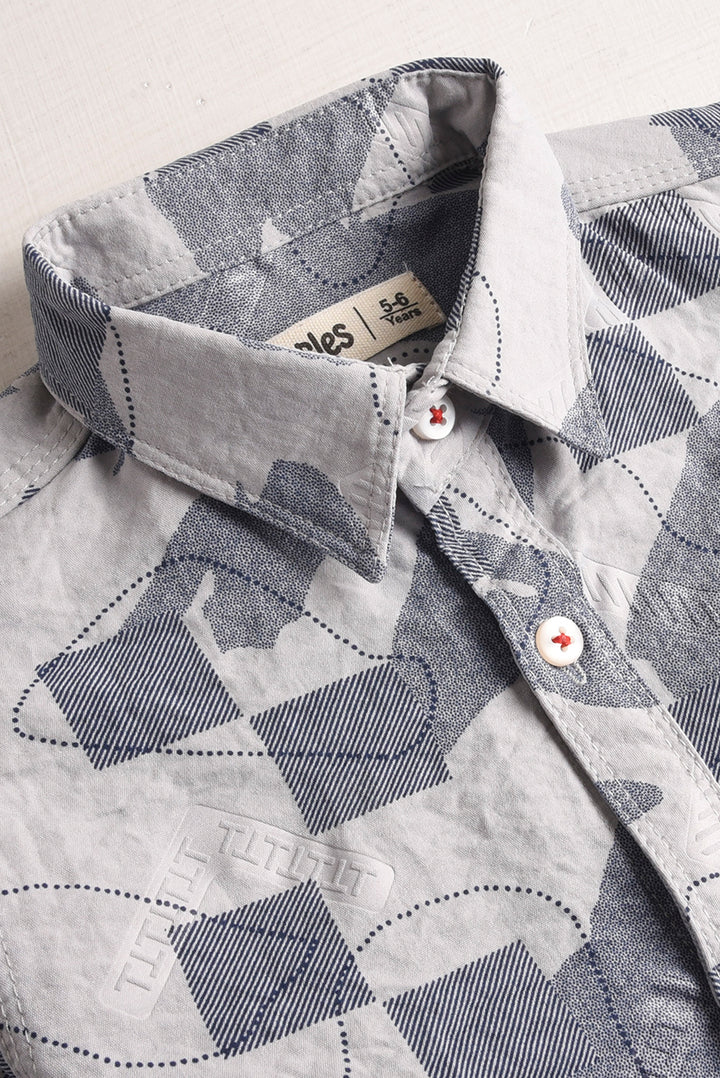 Brushstroke Embossed Printed Casual Shirt (PW532)