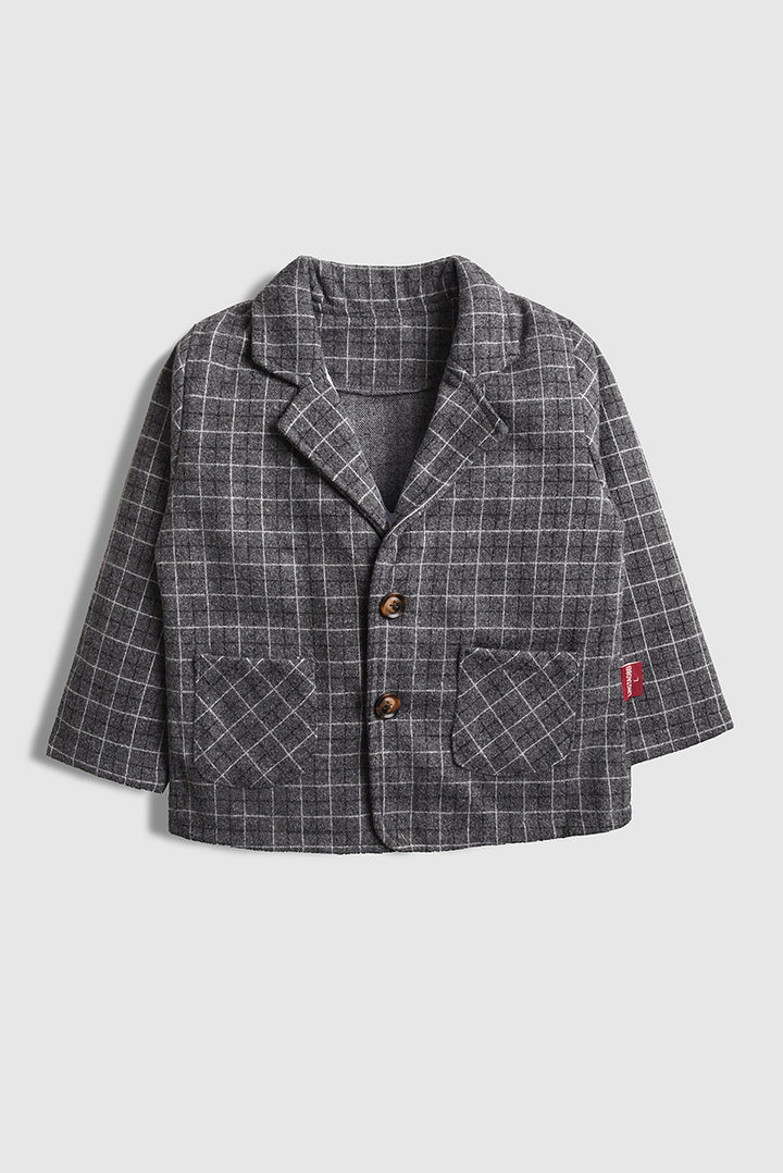 Imported Little Gent Plaid Suit Set ( 3 Pcs)