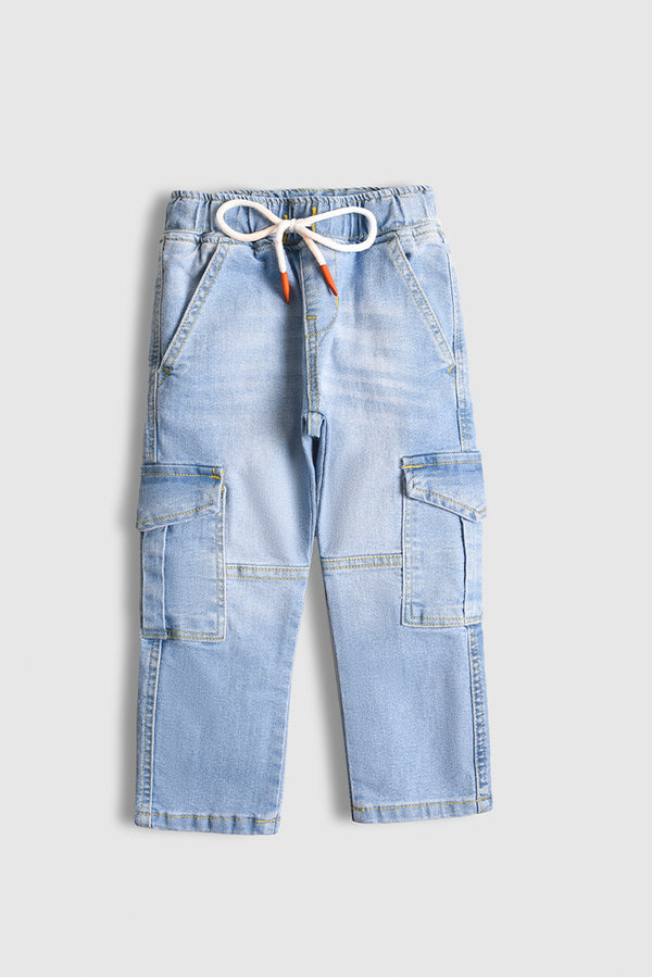 6 Pockets Classic blue Cargo Jeans (PW432)