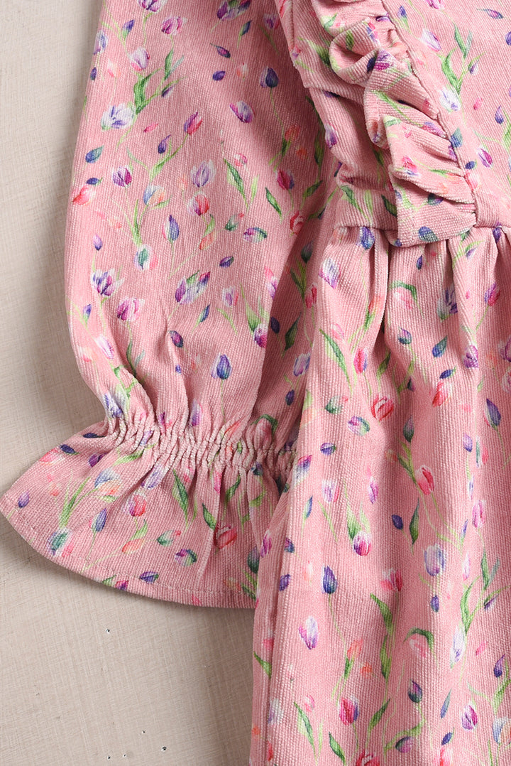 Pink Petals Corduroy Co-Ord (PW452)