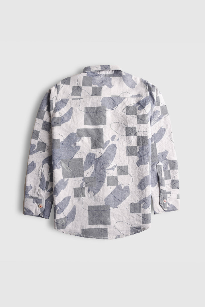 Brushstroke Embossed Printed Casual Shirt (PW532)