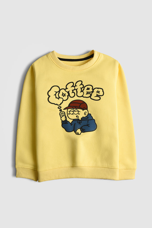 Imported Coffee Mood Cartoon Sweatshirt (PW418)