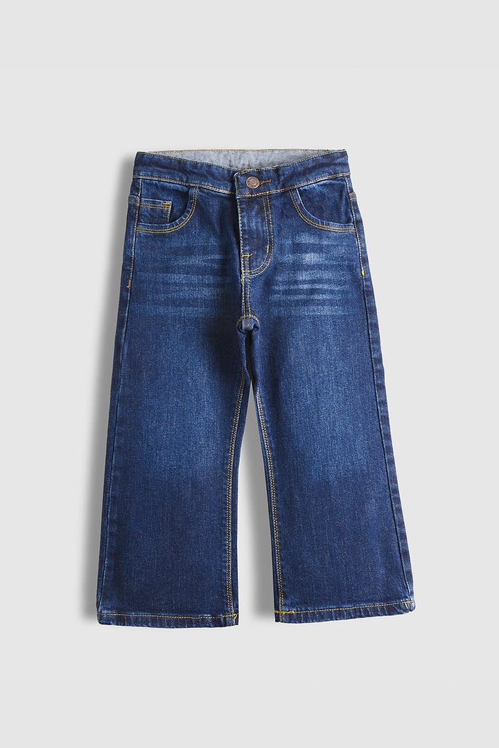 Indigo Fade Wide-Leg Denim Pants (PW450)
