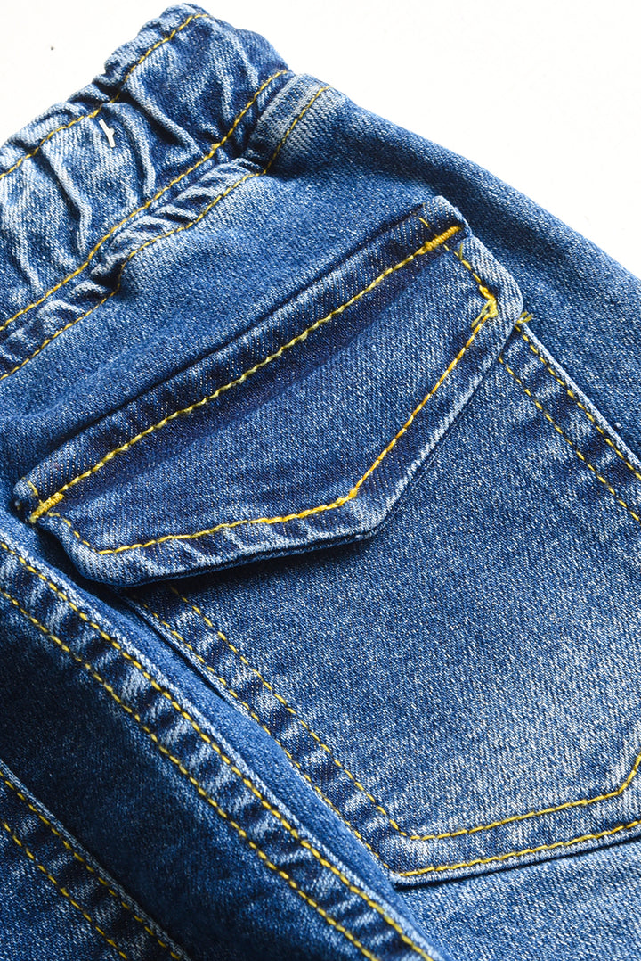6 Pockets Classic blue Cargo Jeans (PW431)