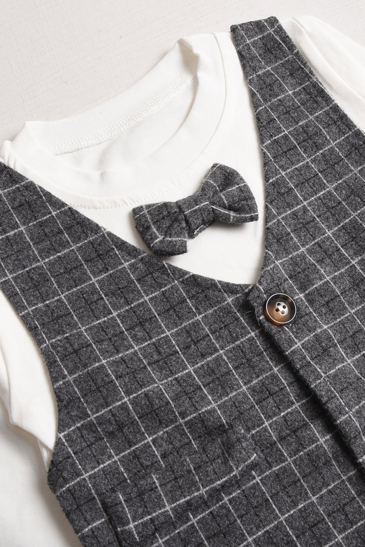 Imported Little Gent Plaid Suit Set ( 3 Pcs)