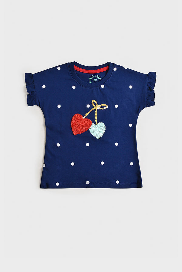 Sparkle Heart Sequin Girl's T-shirt (PW230)