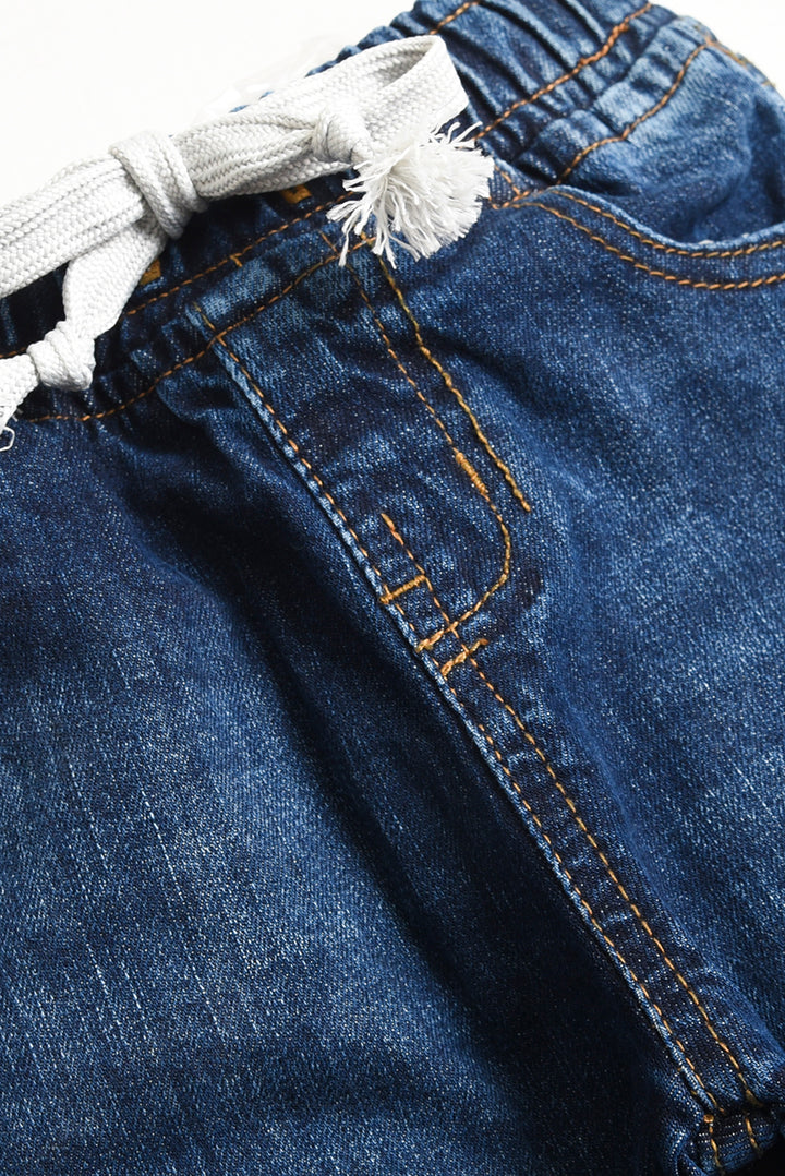 Dark Blue Denim Cargo Jeans (PW306)