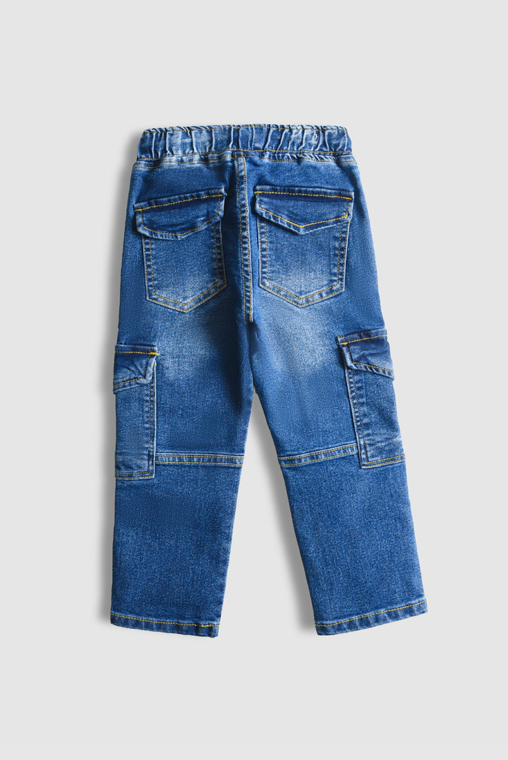 6 Pockets Classic blue Cargo Jeans (PW431)