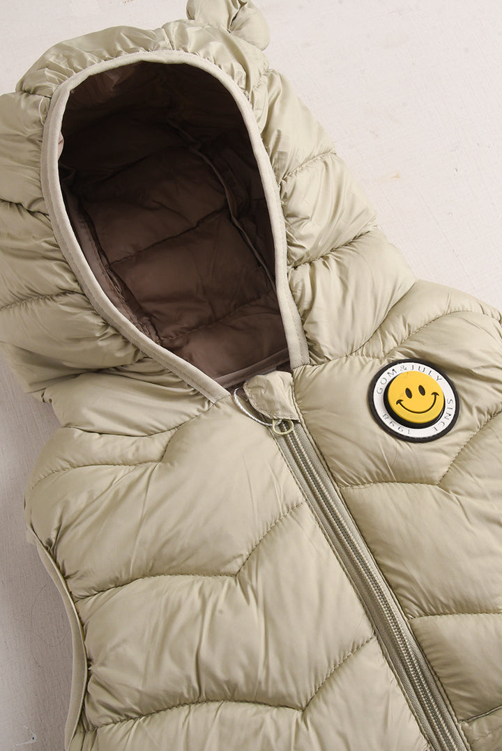 Imported Smiley Sleeveless Puffer Jacket (PW608)