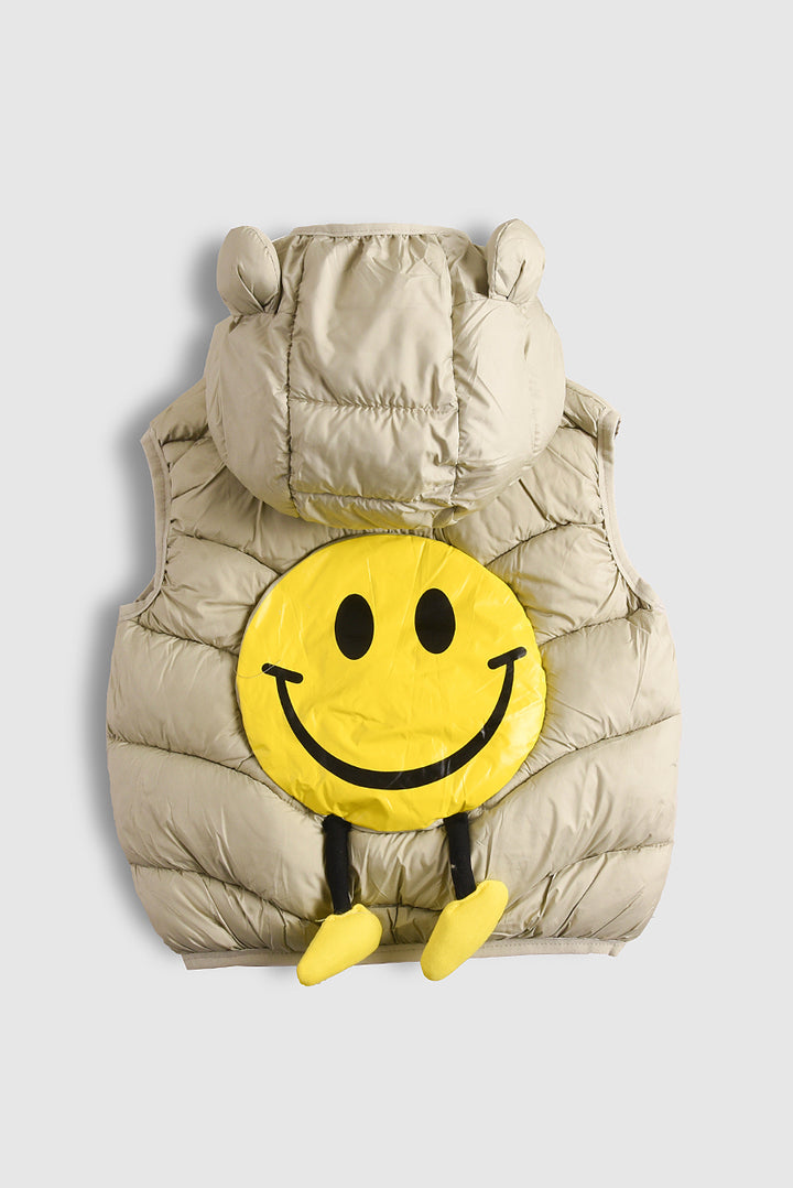 Imported Smiley Sleeveless Puffer Jacket (PW608)