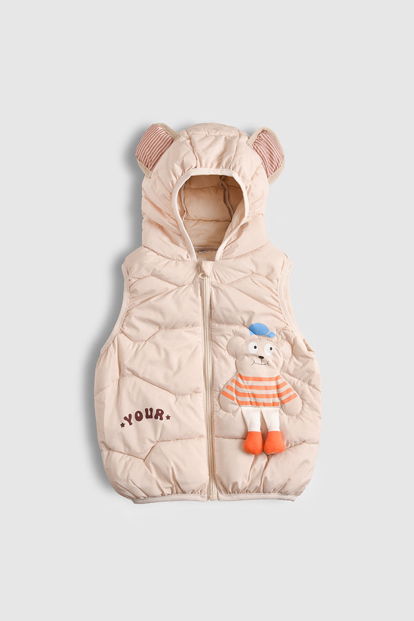 Imported Cream Cub Sleeveless Puffer Jacket (PW610)