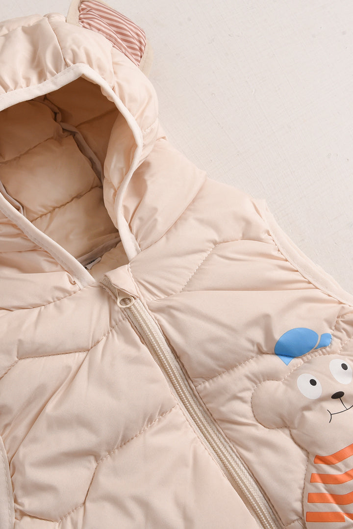 Imported Cream Cub Sleeveless Puffer Jacket (PW610)
