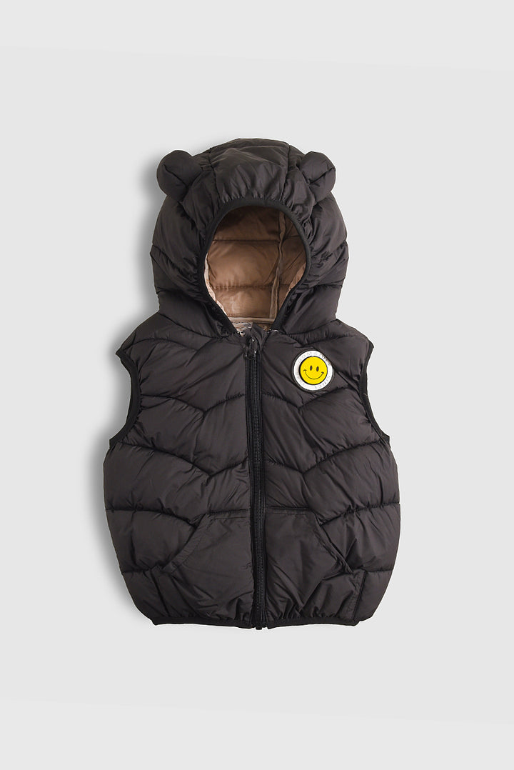 Imported Smiley Sleeveless Puffer Jacket (PW746)