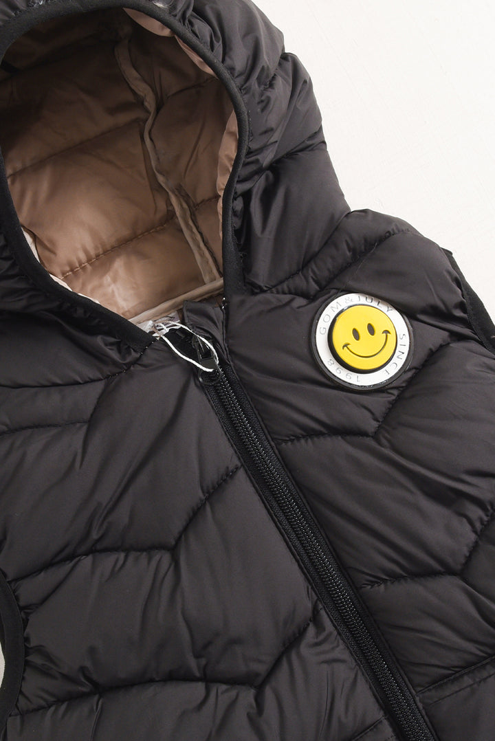 Imported Smiley Sleeveless Puffer Jacket (PW746)