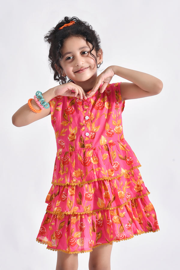 Girls Rosy Ruffle Dress (PW212)