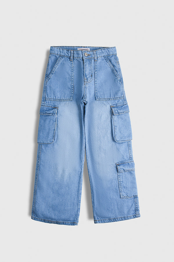 7 Pocket Light Blue Denim Pants (PW714)