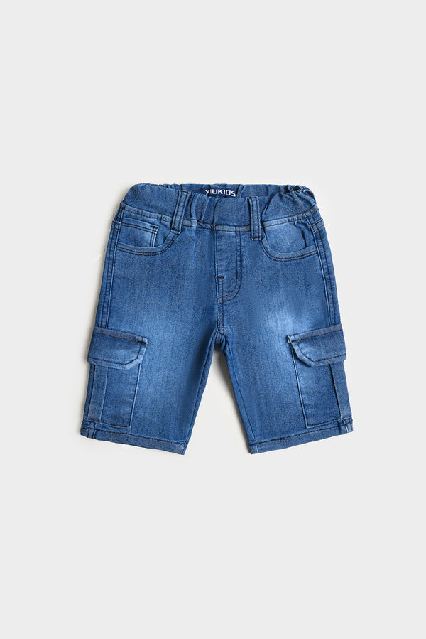 Stretchable Denim Cargo Shorts (PW-290)