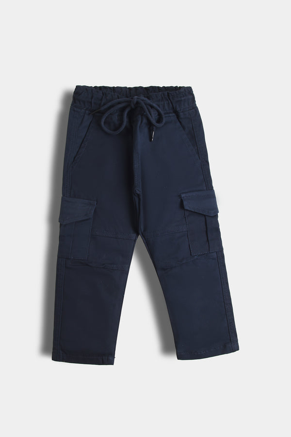Navy Cargo Cotton Pants (PW359)