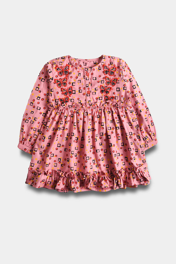 Floral Embroidered Corduroy Dress (PW376)