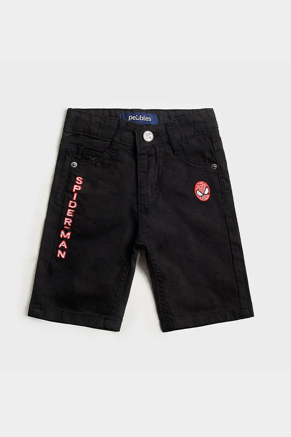 Spider-Man Black Denim Shorts (PW-295)